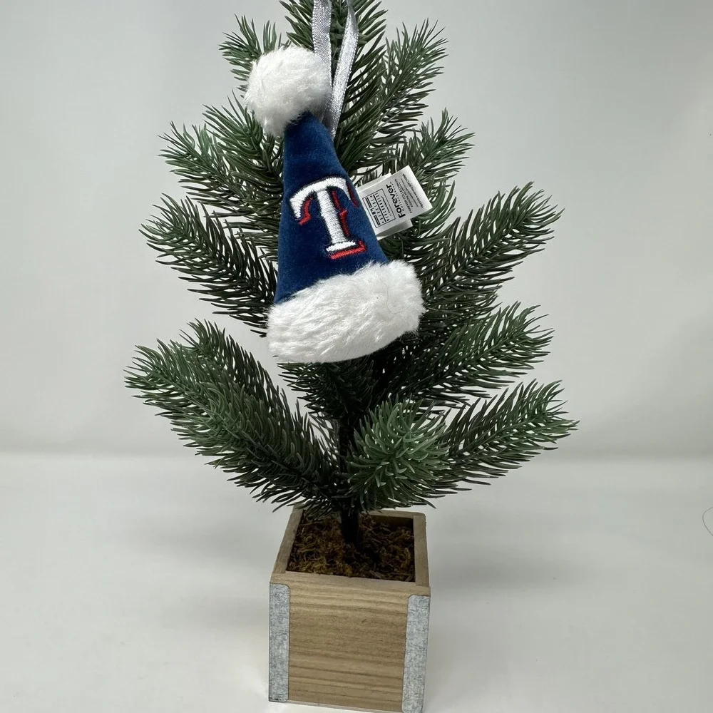 Texas Rangers Hat Cap Ornament Blue White MLB Baseball Christmas Tree Decoration